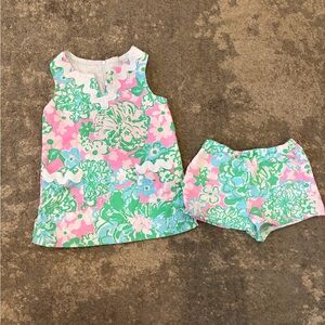 Lilly Pulitzer Toddler Girls Floral Sleeveless Dress and Shorts Set
